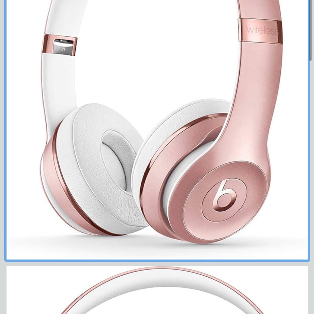 Beats Solo 3 wireless headphones by Dre Rose Gold and White Over-Ear Headphones
